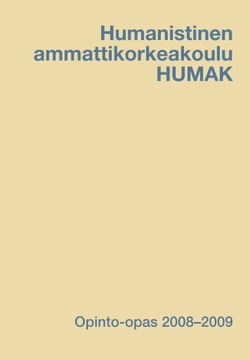 Opinto-opas 2008-2009 - Humanistinen ammattikorkeakoulu