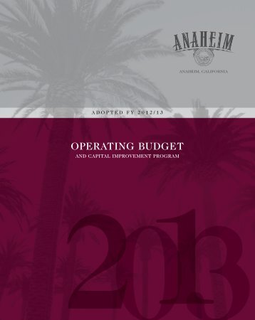 FY 2012/13 - City of Anaheim