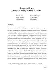Framework Paper: Political Economy of African Growth - Global ...