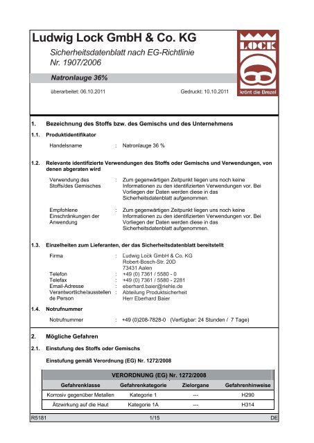 Sicherheitsdatenblatt Lock-Amata-Brezellauge