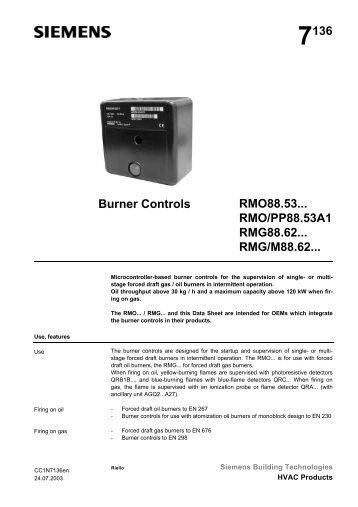 Burner controls rmo88.53 - Romstal