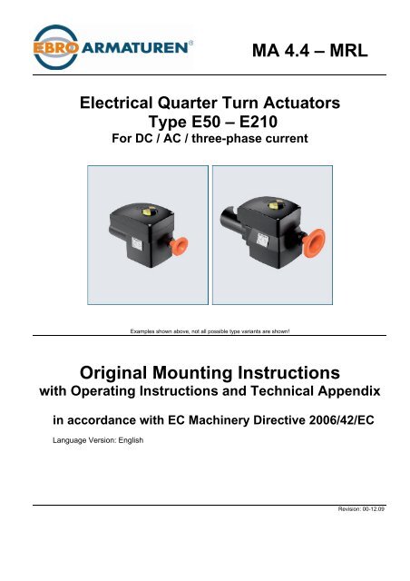 MRL Electrical Quarter Turn Actuators 