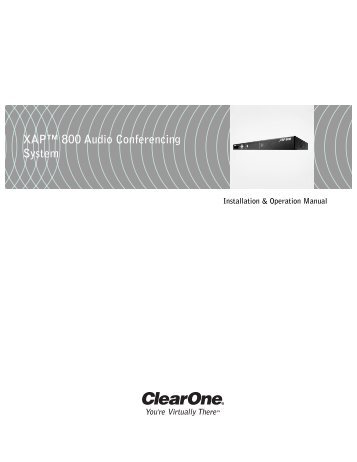 XAP 800 Manual - ClearOne