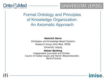 Formal Ontology and Principles of Knowledge Organization ... - ISKO