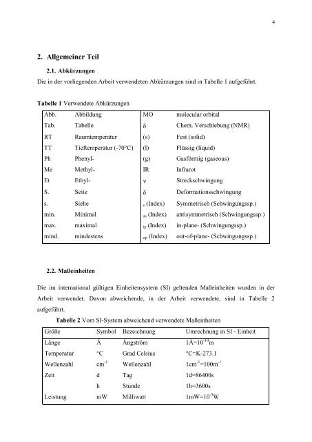 Inhaltsverzeichnis - Anorganische Chemie