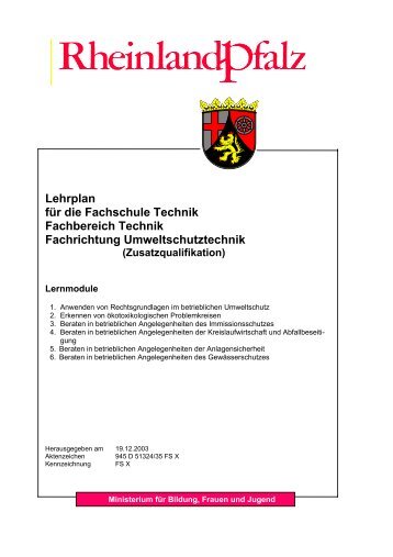 Umweltschutztechnik - BBS-Server Rheinland-Pfalz