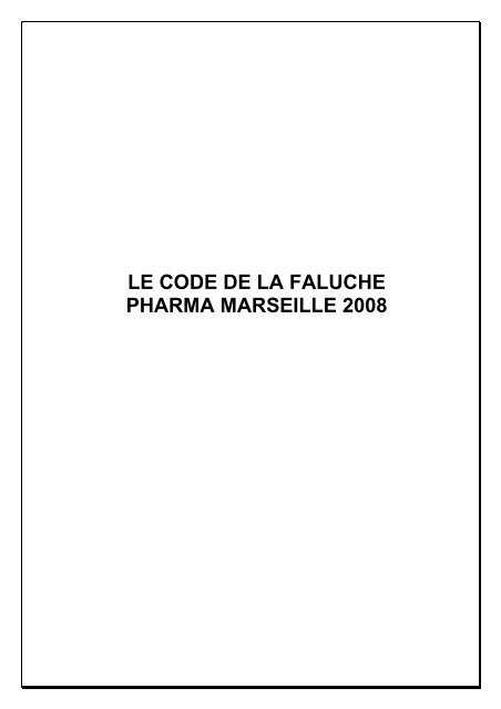 Code de la faluche pharma Ã  Marseille - AE2P