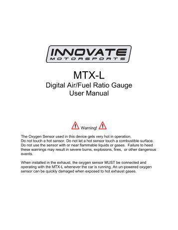 Digital Air/Fuel Ratio Gauge User Manual - Innovate Motorsports