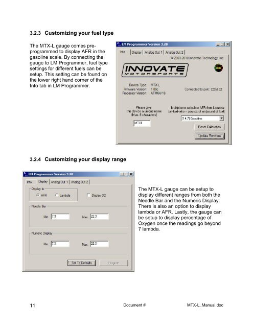 Digital Air/Fuel Ratio Gauge User Manual - Innovate Motorsports