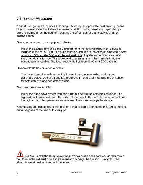 Digital Air/Fuel Ratio Gauge User Manual - Innovate Motorsports