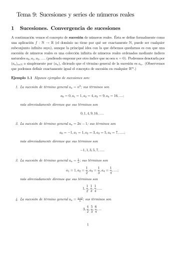 Tema 9: Sucesiones y series de nÃºmeros reales