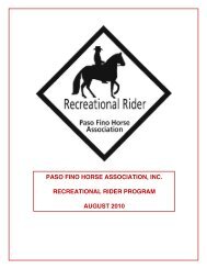 paso fino horse association, inc. recreational rider program august ...