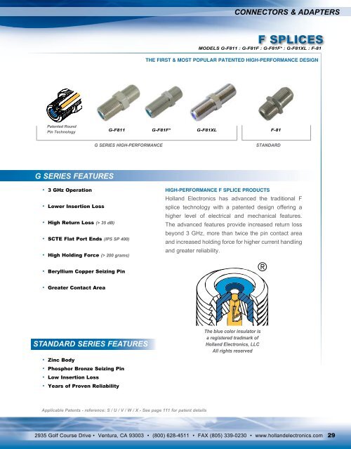 F SPLICES Holland Electronics