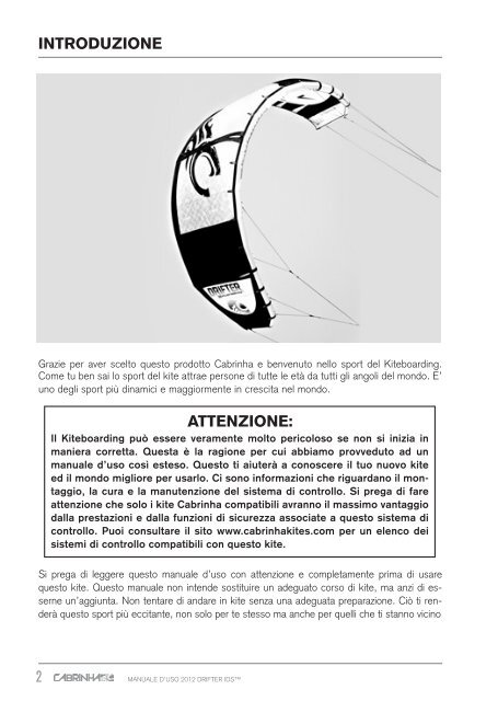 MANUALE D'USO DEI KITE ITALIANO - Cabrinha