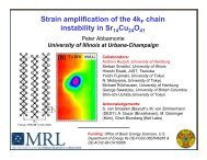 Strain amplification of the 4k chain instability in Sr Cu O