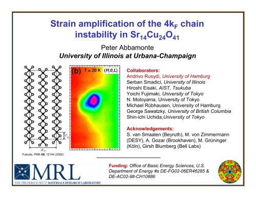 Strain amplification of the 4k chain instability in Sr Cu O