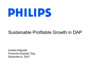 Sustainable Profitable Growth in DAP