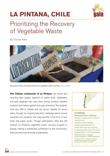 La PinTana, ChiLe Prioritizing the recovery of vegetable Waste - GAIA