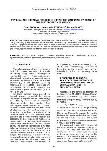 no. 1/2010 50 PHYSICAL AND CHEMICAL PROCESSES ... - Revtn.ro