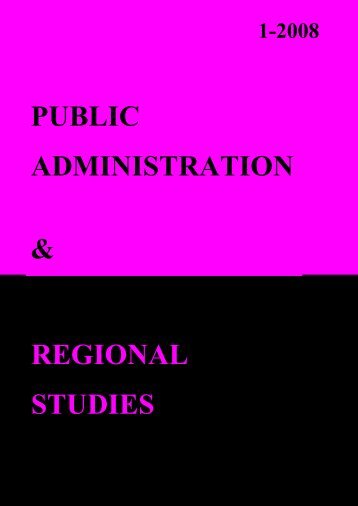 public administration & regional studies - Facultatea de Drept