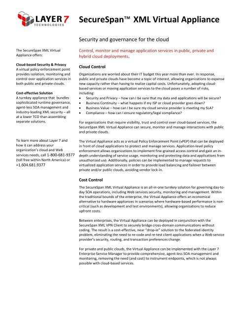 SecureSpan Virtual Appliance - Layer 7 Technologies