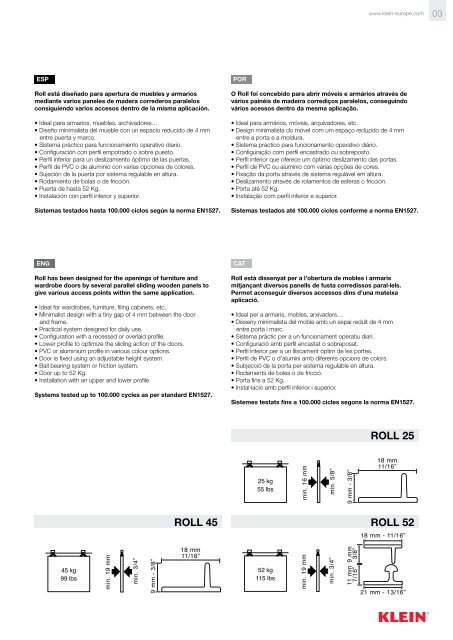 04 roll Sistema de puertas correderas Sliding doors system Sistema ...