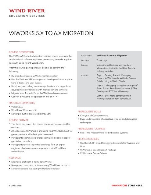 Vxworks 5 X To 6 X Migration Wind River Vxworks 5 X To 6 X Migration Wind River