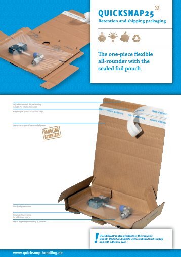 Retention and shipping packaging The one-piece flexible all ...
