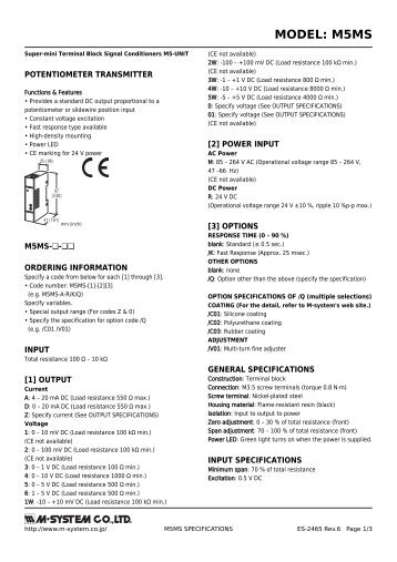 MODEL: M5MS - M-System