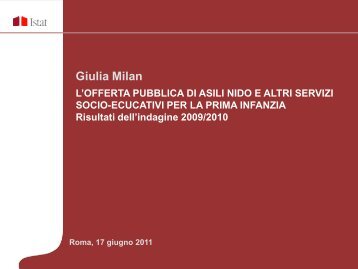 Slides della dott. Giulia Milan - Politiche per la famiglia