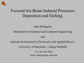 Focused ion beam induced processes: deposition and etching - CMI