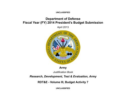 Budget Activity 7 - Army Financial Management - U.S. Army