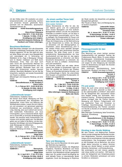 Programm 1/2011 - Kreisvolkshochschule Uelzen/Lüchow ...