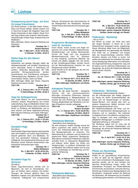 Programm 1/2011 - Kreisvolkshochschule Uelzen/Lüchow ...