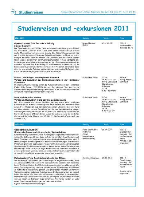 Programm 1/2011 - Kreisvolkshochschule Uelzen/Lüchow ...