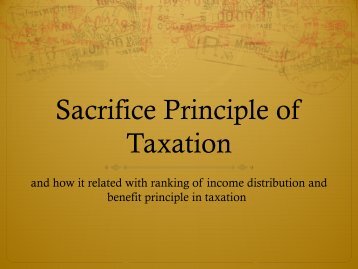 Sacrifice principle and the Benefit principle of Taxation - DARP