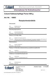 Informationen für Endverbraucher Coturel Kaltwaschpflege Pulver ...