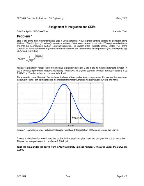 Assignment 7: Integration and ODEs Problem 1