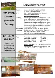 Flyer Gemeindefreizeit 2010 - Evangelische Kirchengemeinde ...