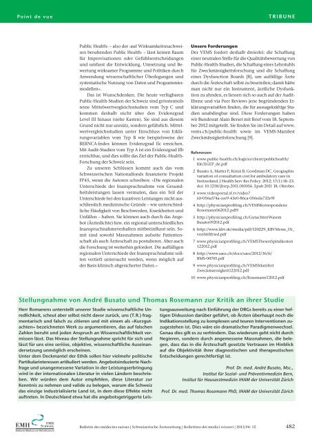 Bulletin des mÃ©decins suisses Bollettino dei medici svizzeri ...