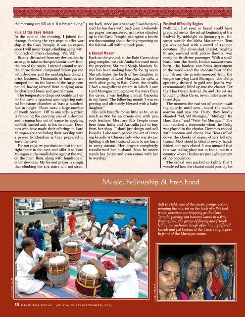 Hinduism Today July 2007 - Cover, Index, Gatefold, Front Articles