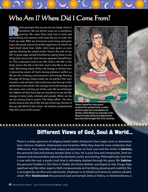 Hinduism Today July 2007 - Cover, Index, Gatefold, Front Articles