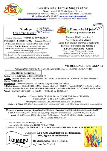 Dimanche 24 juin - Paroisse Sainte-Anne des Calades