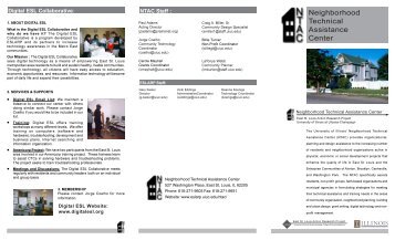 NTAC brochure - East St. Louis Action Research Project - University ...