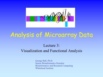 Analysis of Microarray Data - Bioinformatics and Research ...
