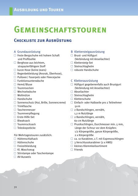 Gemeinschaftstouren - Alpenverein Garmisch-Partenkirchen