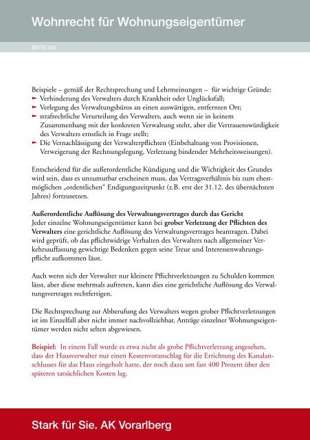 Wohnrecht für Wohnungseigentümer - AK - Vorarlberg