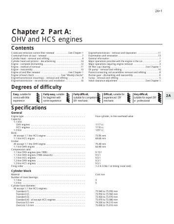 Chapter 2 Part A: OHV and HCS engines - Ford Euro FAQ