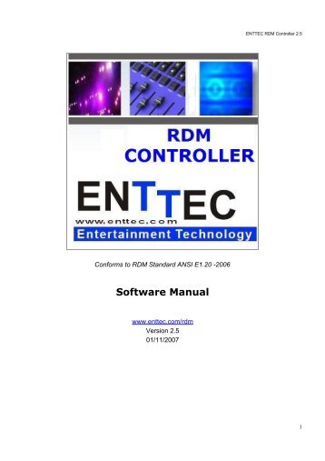 RDM Controller User manual - Enttec