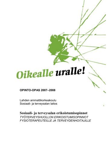 Opinto-opas 2007-2008, Sosiaali - Lahden ammattikorkeakoulu